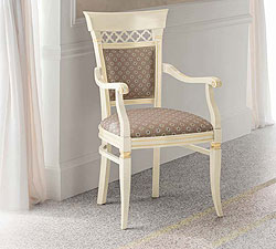 кресло Палаццо Дукале 71BO64 ткань 01 ясень белый с золотом фабрика Prama Италия