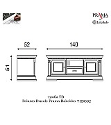 Тумба ТВ Palazzo Ducale Prama Bakokko 71BO02 bianco цвет белый длина 140 см Тумба ТВ Palazzo Ducale Prama Bakokko 71BO02 bianco цвет белый длина 140 см