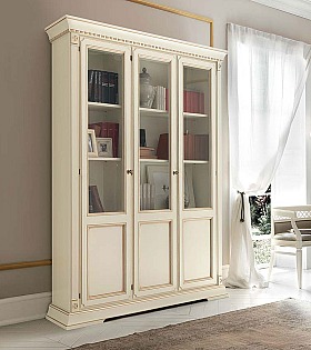 Книжный шкаф 3 дверный Palazzo Ducale Prama Bakokko 71BO03LB bianco цвет белый 