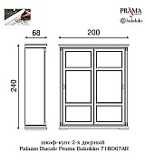 Шкаф купе 2 дверный Palazzo Ducale Prama Bakokko 71BO07AR MINI bianco цвет белый