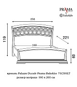 Кровать Palazzo Ducale Prama Bakokko модель 71CI05LT ciliegio цвет вишня 180 см 
