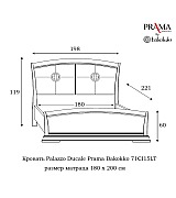 Кровать Palazzo Ducale Prama Bakokko модель 71CI15LT ciliegio цвет вишня 180 см 