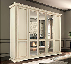 шкаф 5-ти дверный Palazzo Ducale ясень белый с золотом фабрика Prama Италия