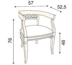 размер кресло Палаццо Дукале 71BO01PL10 фабрика Prama Италия