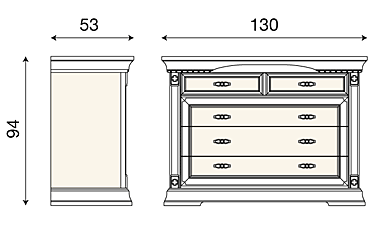 размер комод 71CI01CO Palazzo Ducale фабрика Bakokko Италия