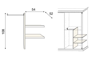 внутренняя перегородка 71CI01DV с кронштейном для шкафов-купе Palazzo Ducale MAXI фабрика Bakokko Италия