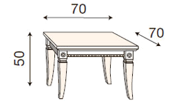 размер журнальный столик Палаццо Дукале Прама 71CI52 фабрика Bakokko Италия