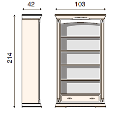 размер книжный шкаф (библиотека) Palazzo Ducale Prama 71CI16 фабрика Bakokko Италия