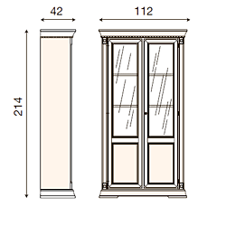 размер библиотека 2-х дверная Палаццо Дукале Прама 71CI02LB фабрика Bakokko Италия